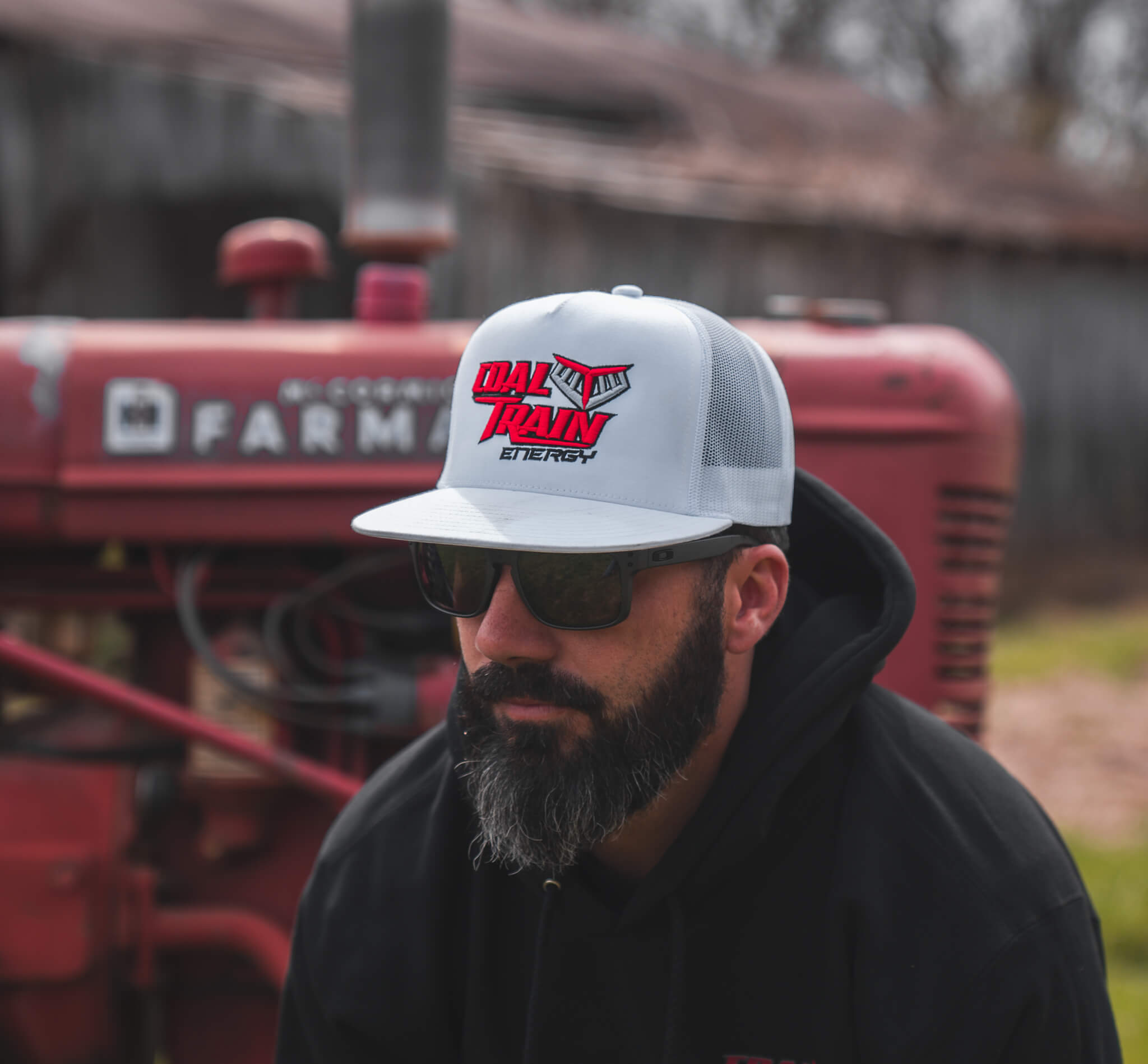 White Yupoong Flat Bill Hat single logo
