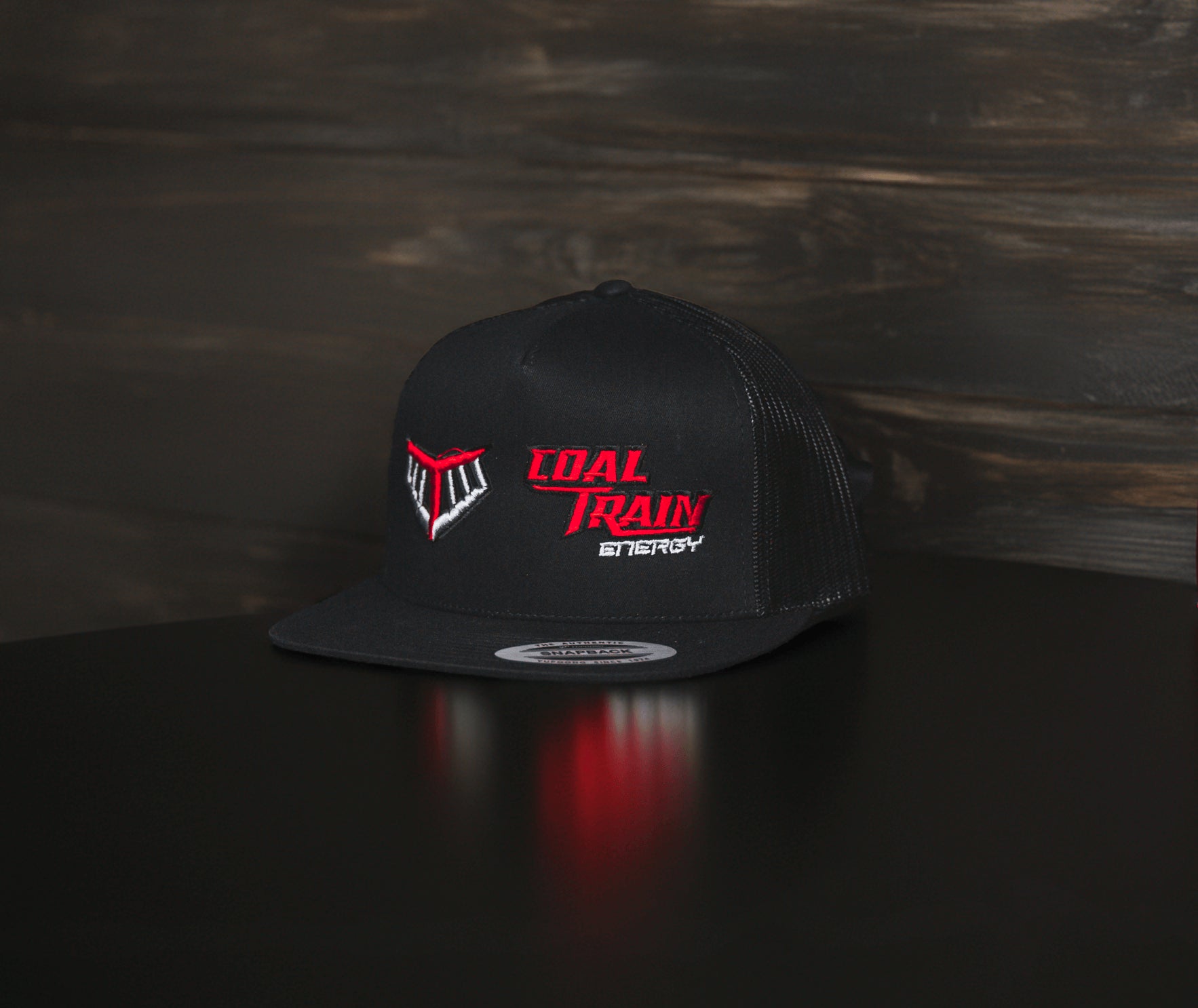 Black Yupoong Split Logo