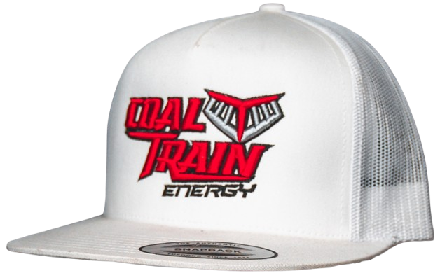 White Yupoong Flat Bill Hat single logo