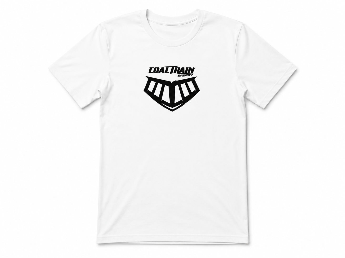 White Vertical Coal Train logo